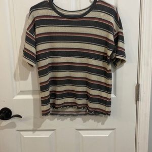 striped woven top